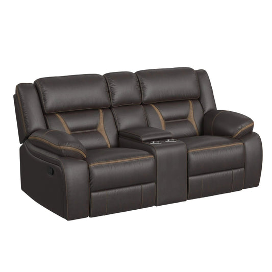 Engage - Motion Loveseat With Console - Corral Dark Chocolate