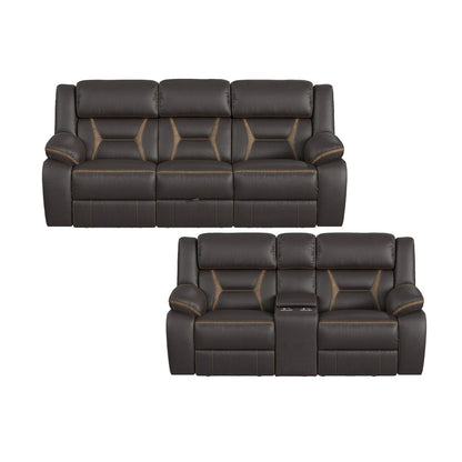 Engage - 2 Piece Living Room Set (Sofa & Loveseat) - Corral Dark Chocolate