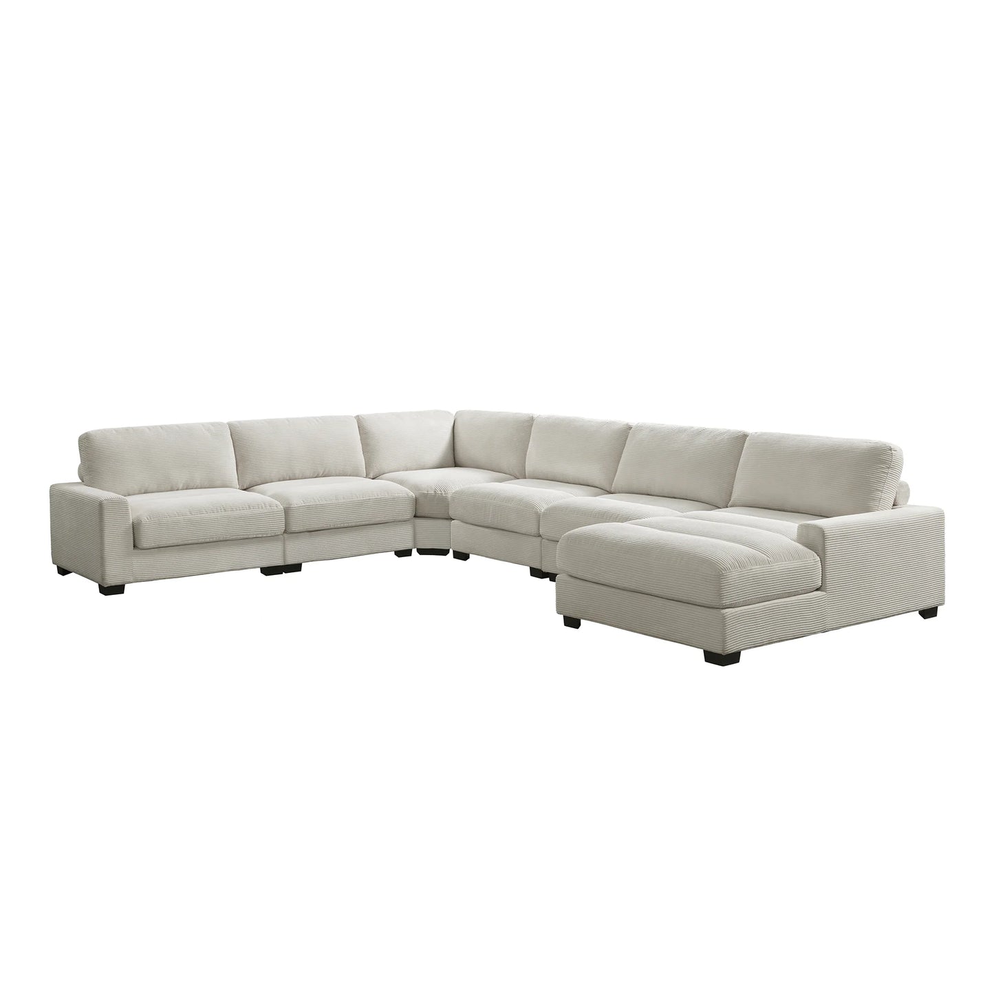 Arizona - Modular 6 Piece Sectional Set With LHF Chaise - Steno Beige