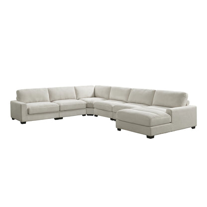 Arizona - Modular 6 Piece Sectional Set With LHF Chaise - Steno Beige