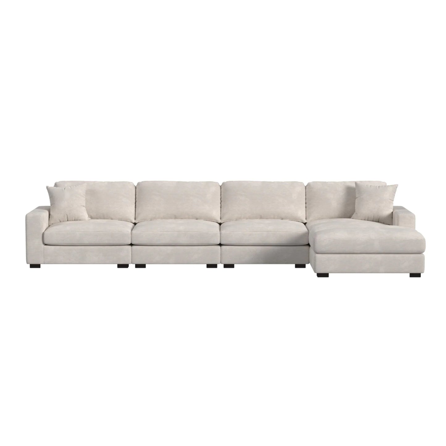 Arizona - Modular 4 Piece Sectional Set With RHF Chaise - Steno Beige