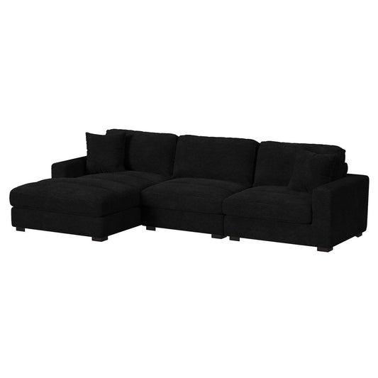 Arizona - 3 Piece Sectional Set With LHF Chaise - Steno Black