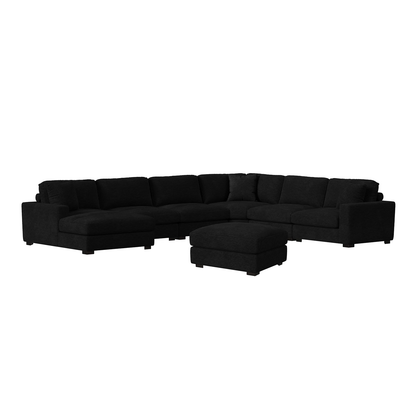 Arizona - 7 Piece Sectional Set With LHF Chaise - Steno Black