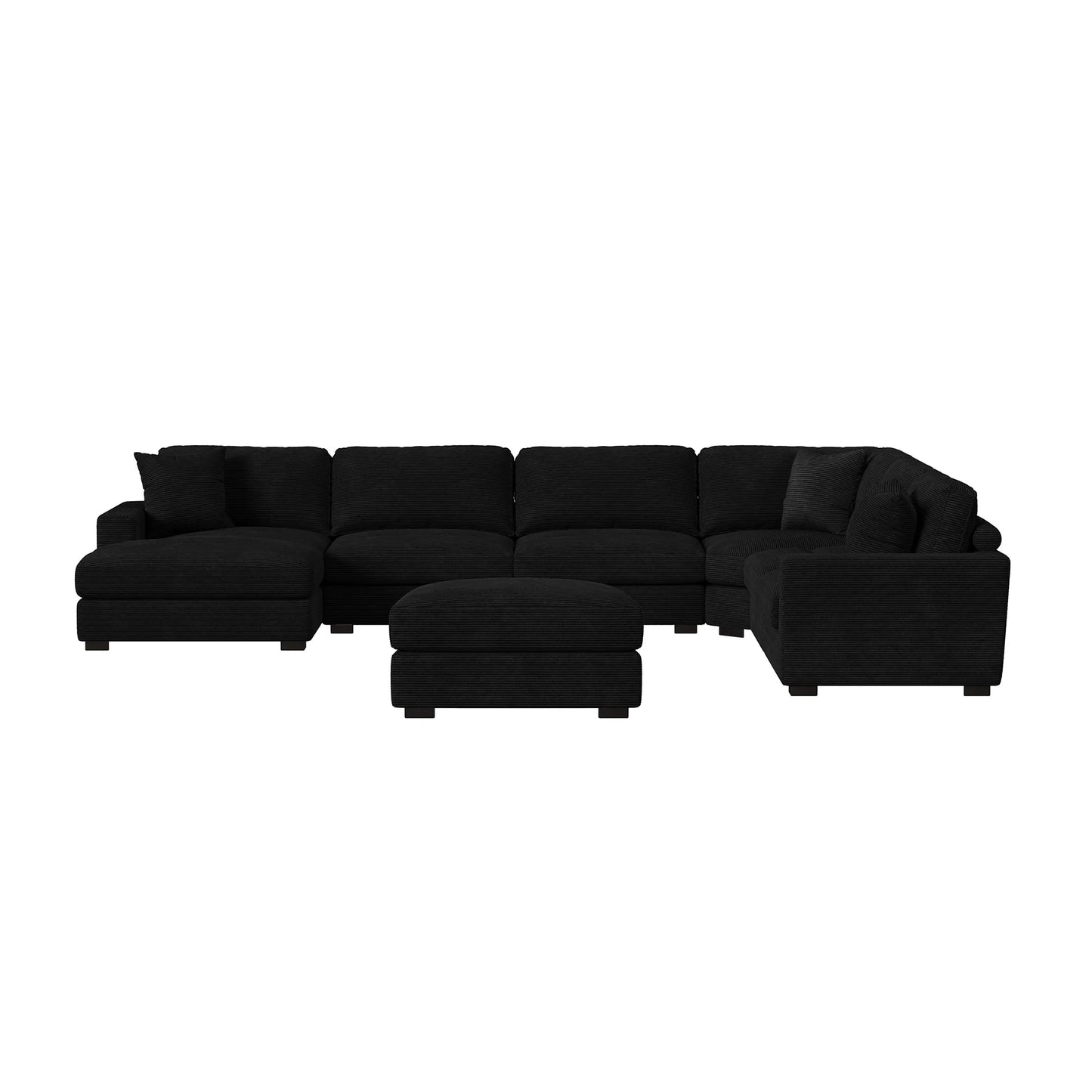 Arizona - 7 Piece Sectional Set With LHF Chaise - Steno Black