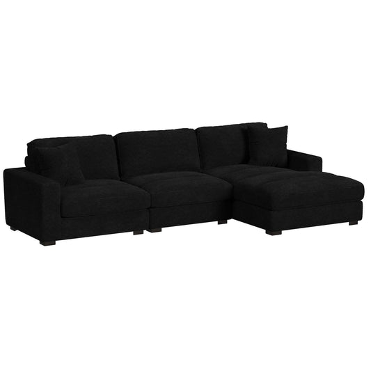 Arizona - 3 Piece Sectional Set With RHF Chaise - Steno Black