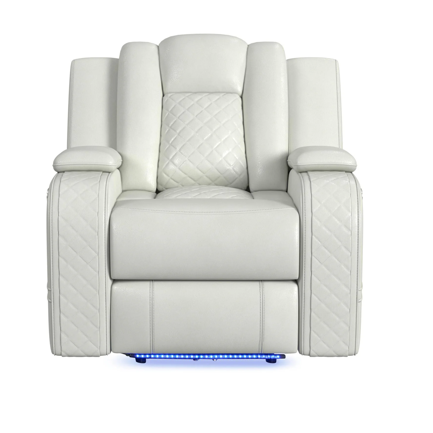 Carlo - LED Power Motion Recliner With Power Headrest - Pebble Oyster