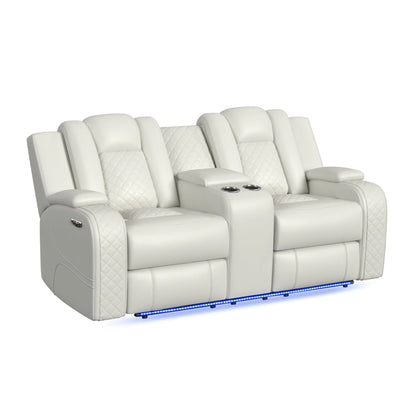 Carlo - 3 Piece Living Room Set (Sofa, Loveseat & Recliner) - Pebble Oyster