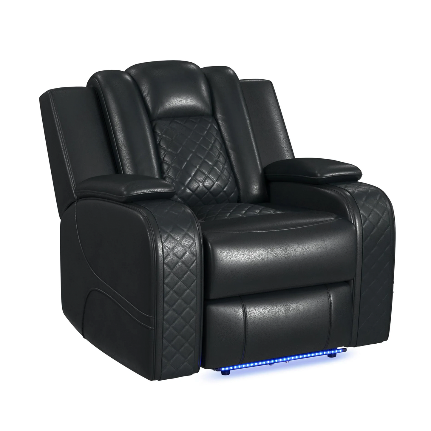Carlo - Power Motion Recliner With Power Headrest, LED - Pebble Black