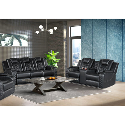 Carlo - 2 Piece Living Room Set (Sofa & Loveseat) - Pebble Black