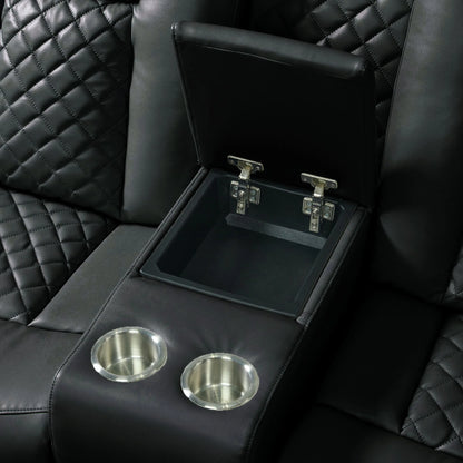 Carlo - 2 Piece Living Room Set (Sofa & Loveseat) - Pebble Black