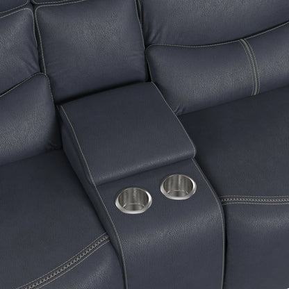 Aruba - 2 Piece Living Room Set (Sofa & Loveseat) - Pebble Navy