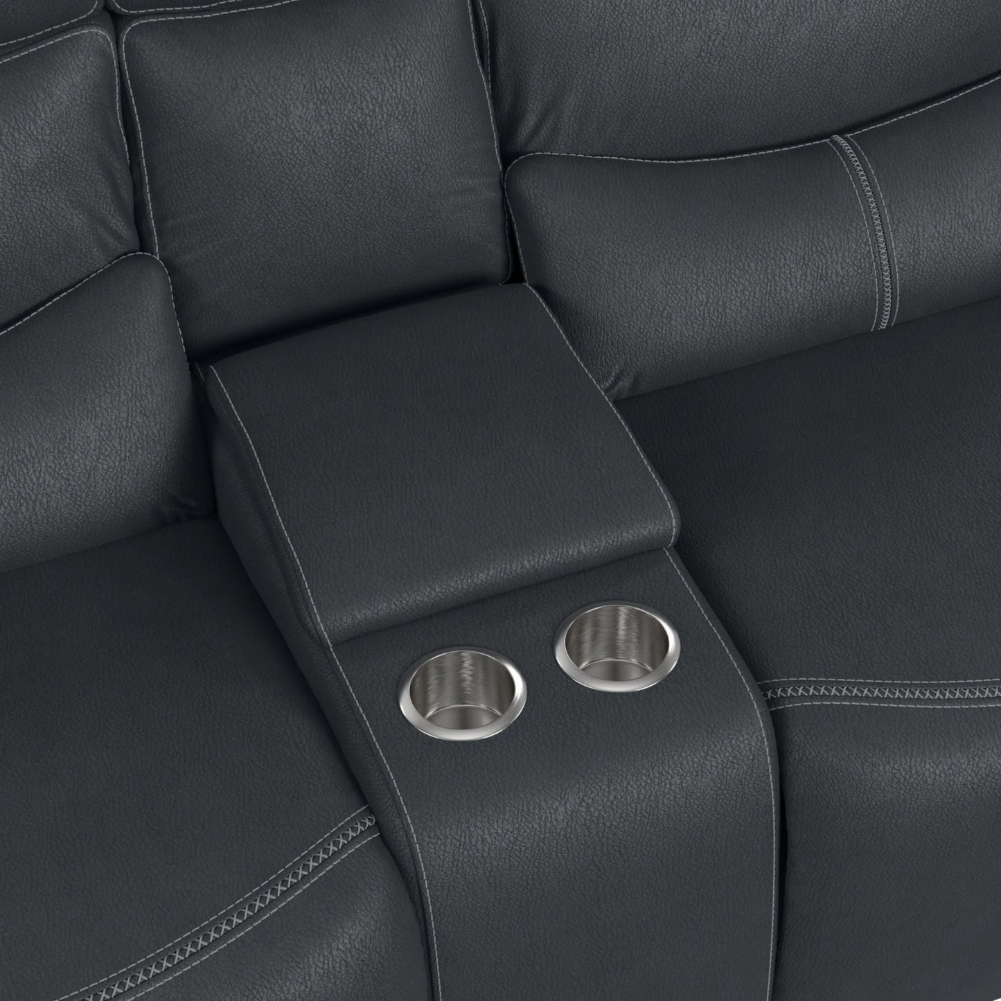 Aruba - Power Motion Loveseat With Power Headrest And Console - Pebble Gray