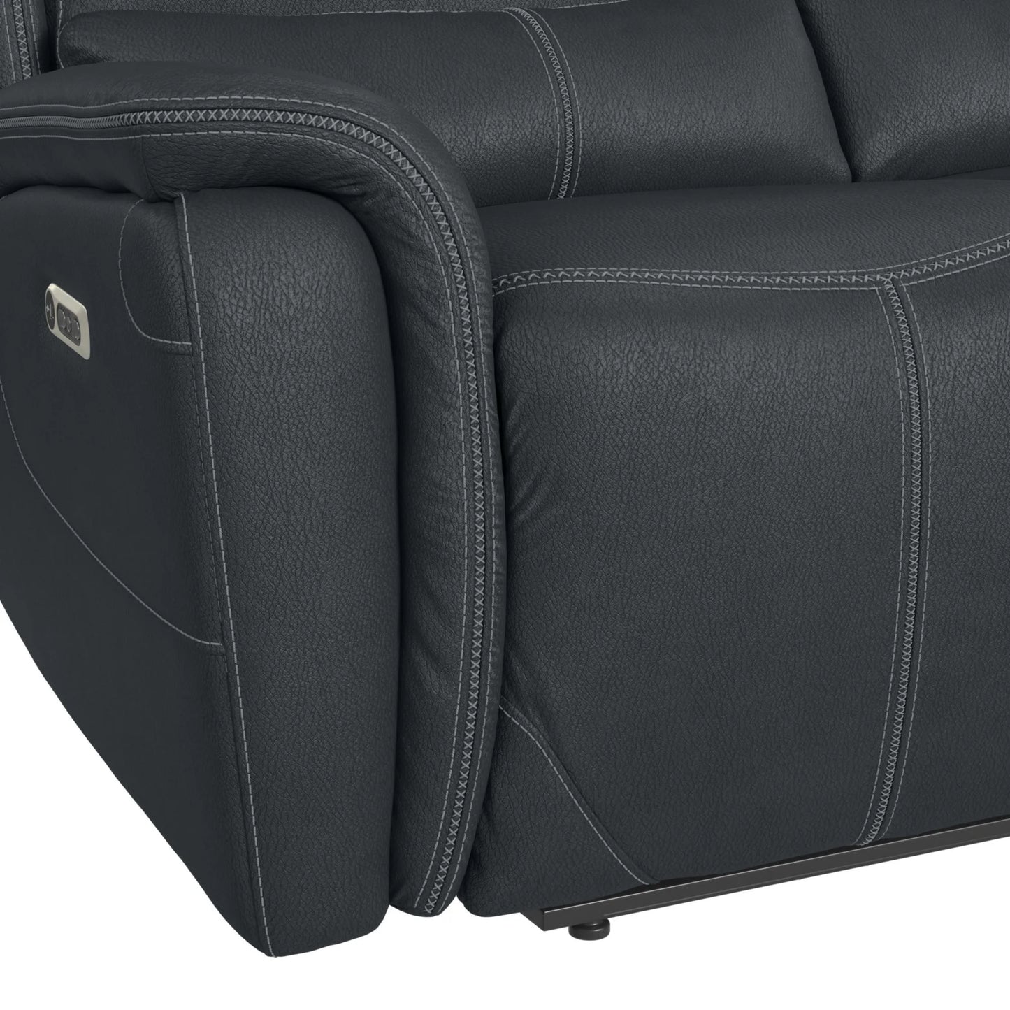 Aruba - Power Motion Loveseat With Power Headrest And Console - Pebble Gray