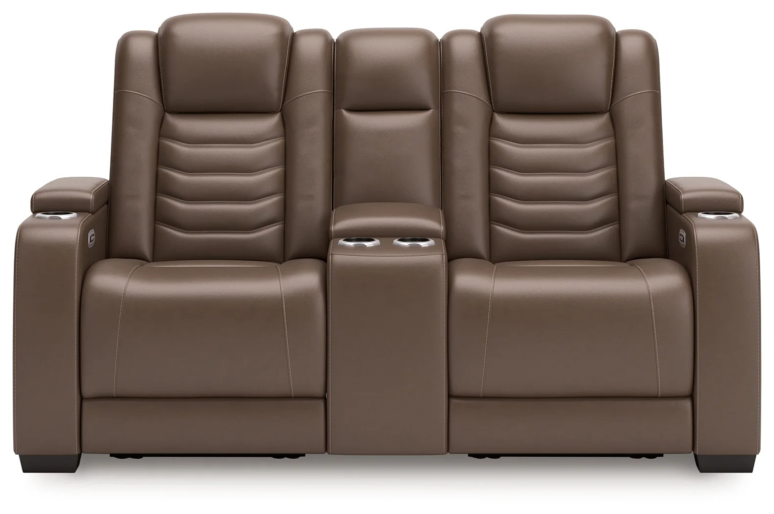 High Impact - Tobacco - Power Reclining Loveseat With Console / Adj Hdrst-2