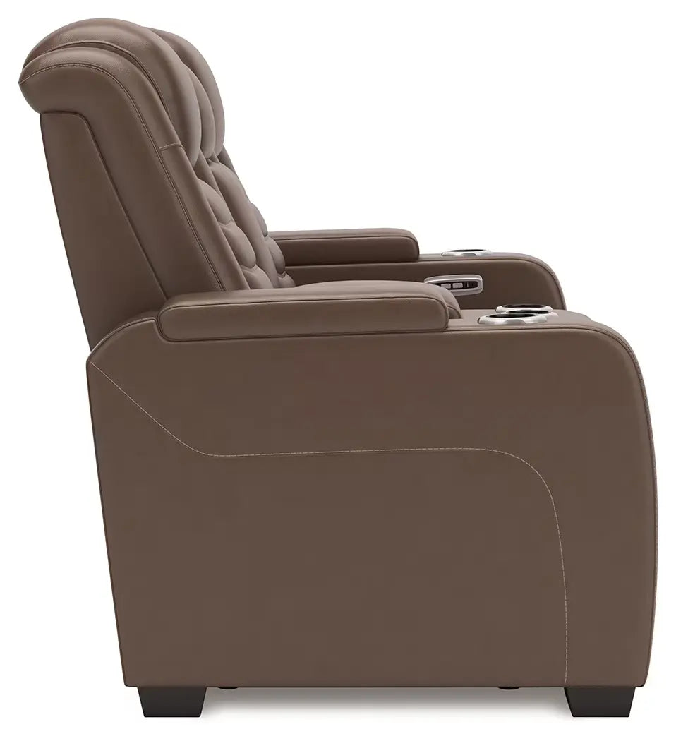 High Impact - Tobacco - Power Reclining Loveseat With Console / Adj Hdrst-5