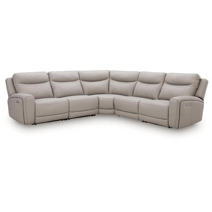 Gravier - 5-Piece Power Reclining Sectional - Gray
