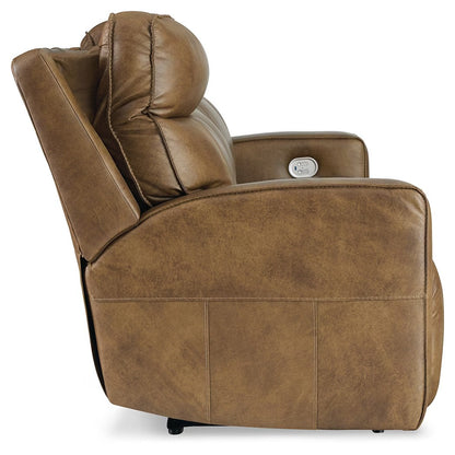 Game Plan - Caramel - Pwr Rec Sofa With Adj Headrest