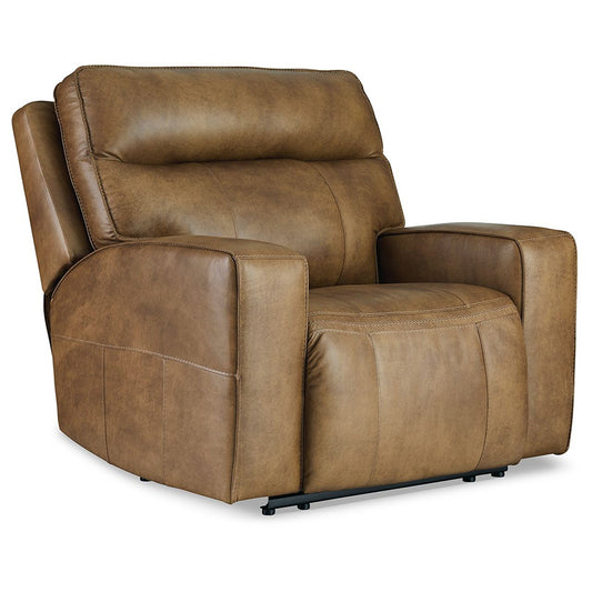 Game Plan - Light Brown - Wide Seat Power Recliner