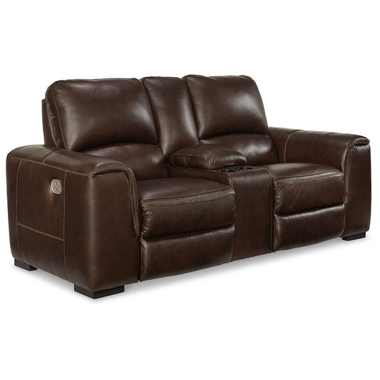 Alessandro - Walnut - Pwr Rec Loveseat/Con/Adj Hdrst