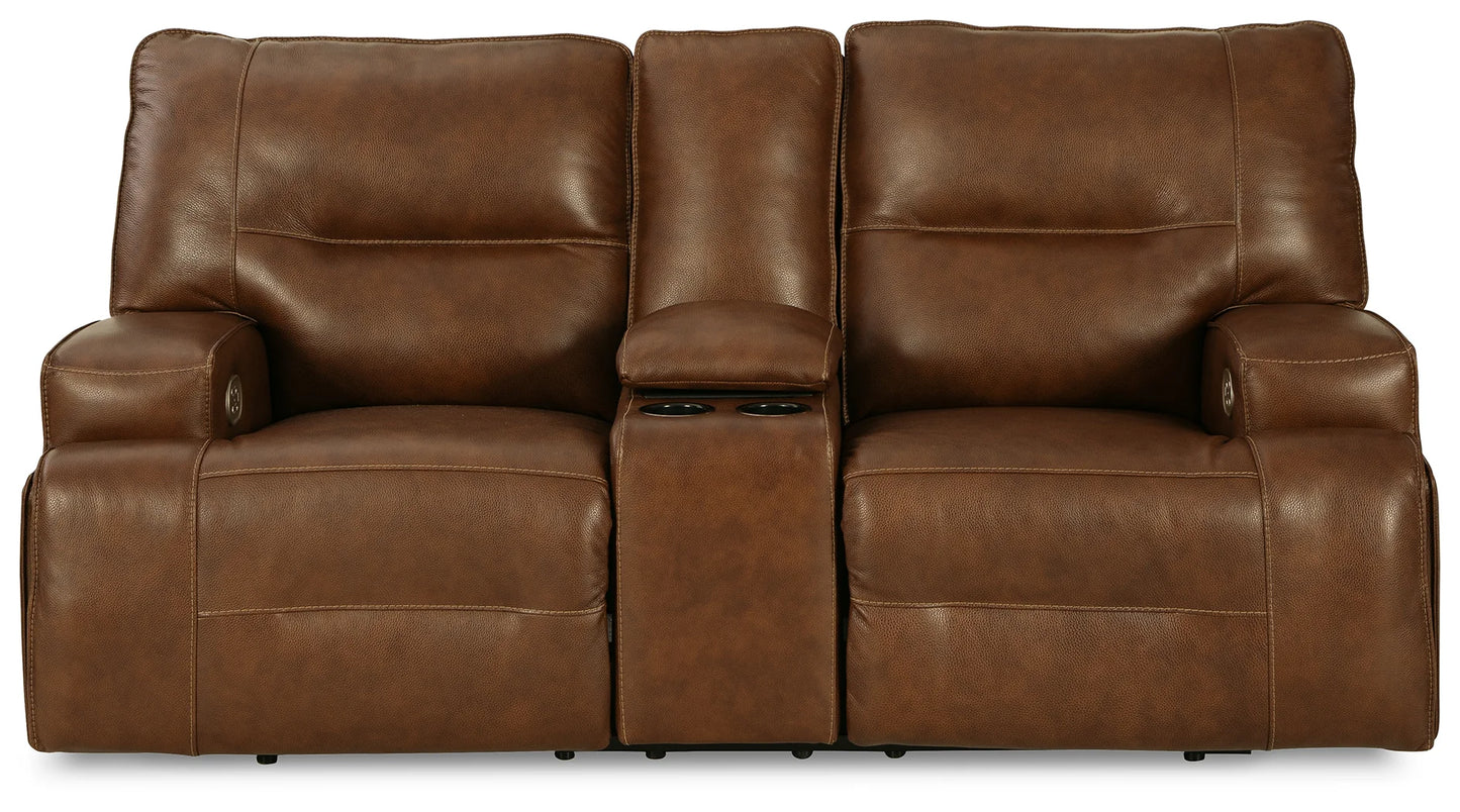 Francesca - Auburn - Pwr Rec Loveseat/Con/Adj Hdrst