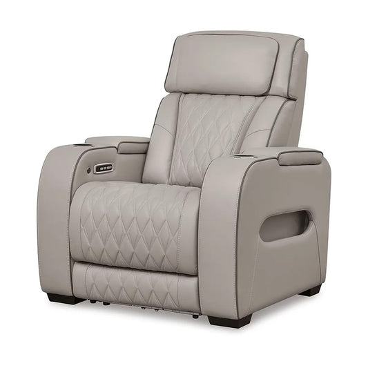 Boyington - Gray - Power Recliner/Adj Headrest