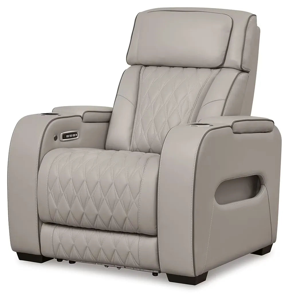 Boyington - Gray - Power Recliner/Adj Headrest