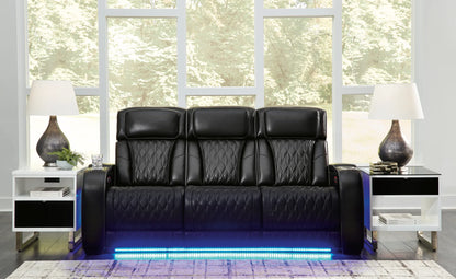 Boyington - Black - Power Reclining Sofa With Adj Headrest 1