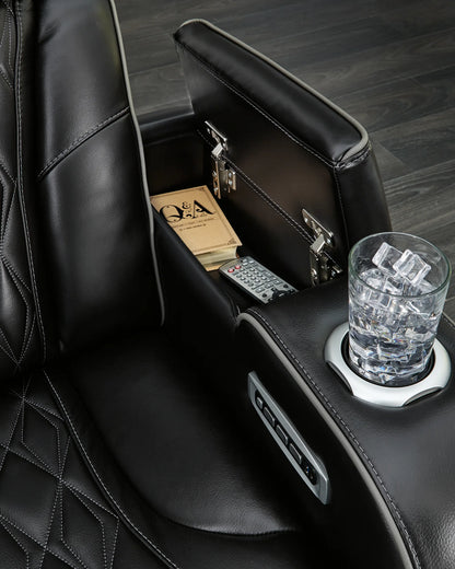 Boyington - Black - Power Reclining Sofa With Adj Headrest 4