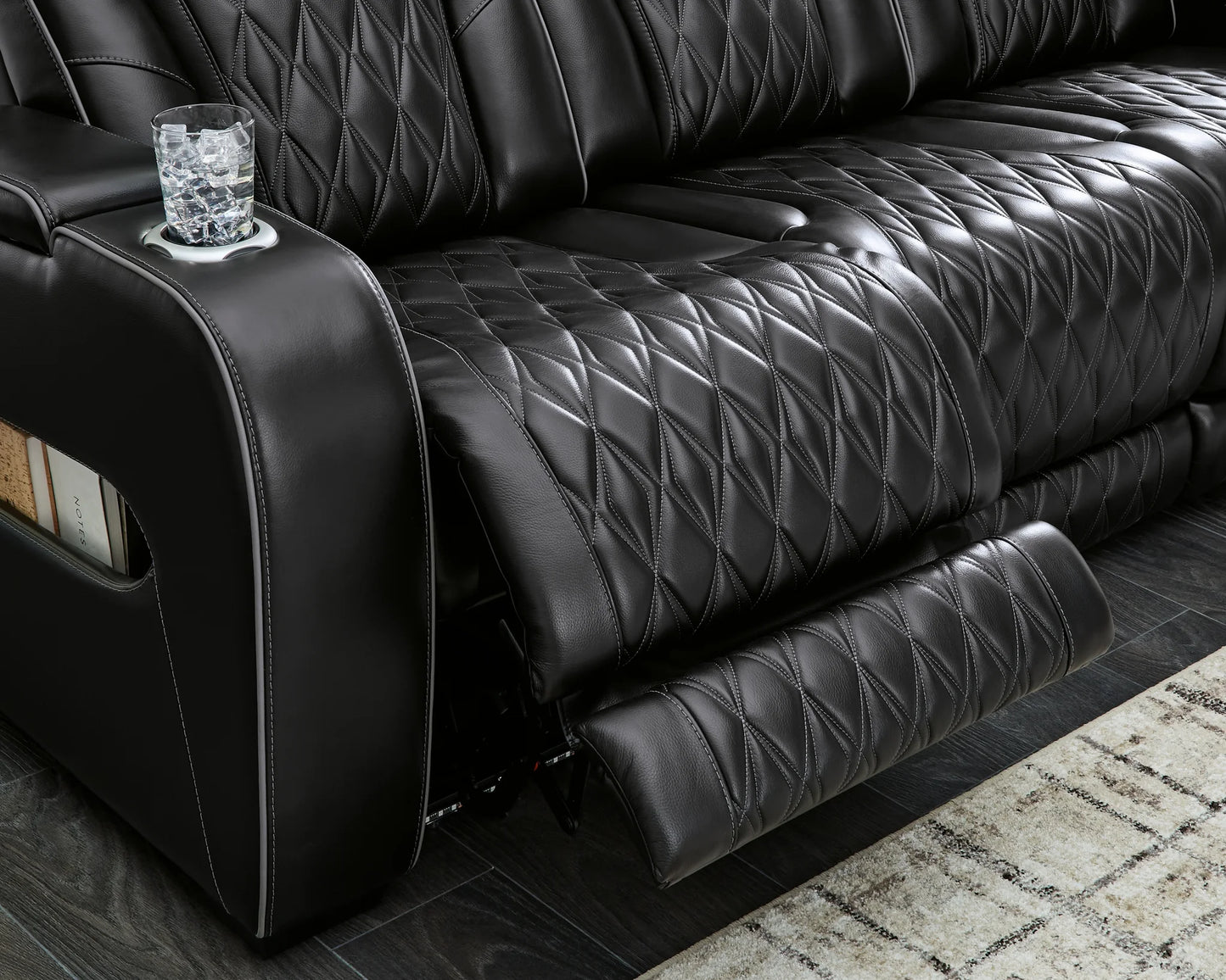 Boyington - Black - Power Reclining Sofa With Adj Headrest 2