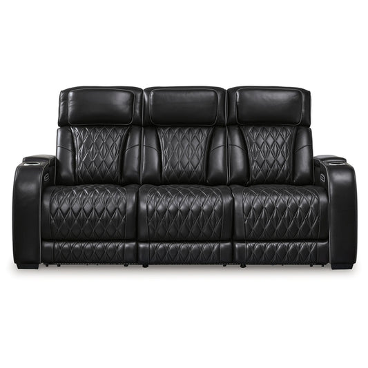 Boyington - Black - Power Reclining Sofa With Adj Headrest