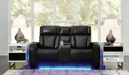 Boyington - Black - Power Reclining Loveseat With Console/ Adj Headrest 