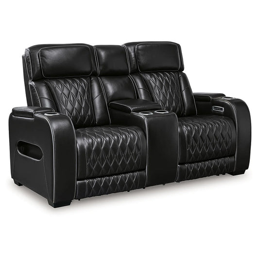 Boyington - Black - Power Reclining Loveseat With Console/ Adj Headrest