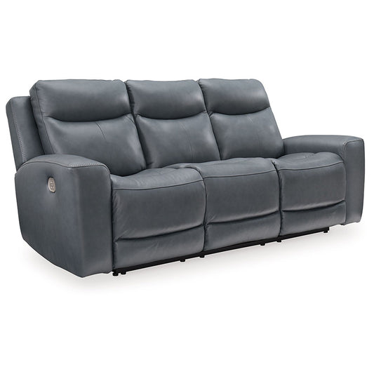 Mindanao - Steel - Power Reclining Sofa With Adj Headrest