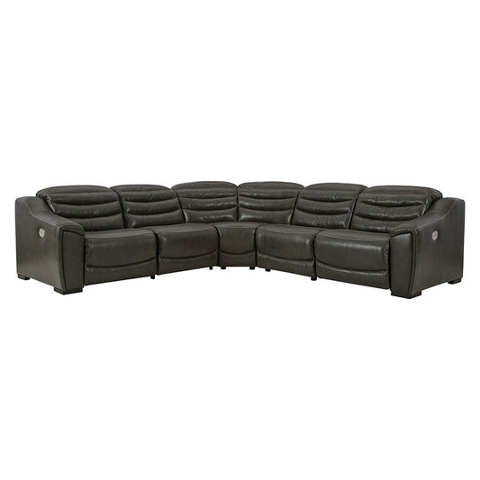 Center Line - Dark Gray - Zero Wall Recliners 5 Pc Sectional