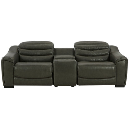 Center Line - Dark Gray - Power Reclining Loveseat With Console 3 Pc Sectional