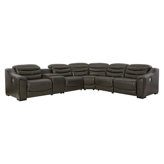 Center Line - Dark Gray - Zero Wall Recliners 6 Pc Sectional