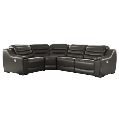 Center Line - Dark Gray - 4-Piece Power Reclining Sectional