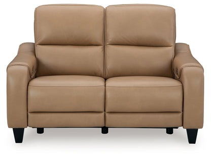 Mosswell - Power Reclining Loveseat With Adj Headrest - Toffee