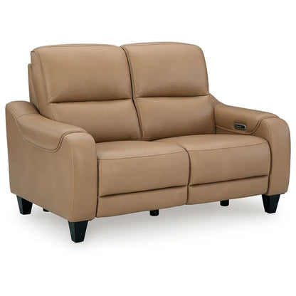 Mosswell - Power Reclining Loveseat With Adj Headrest - Toffee