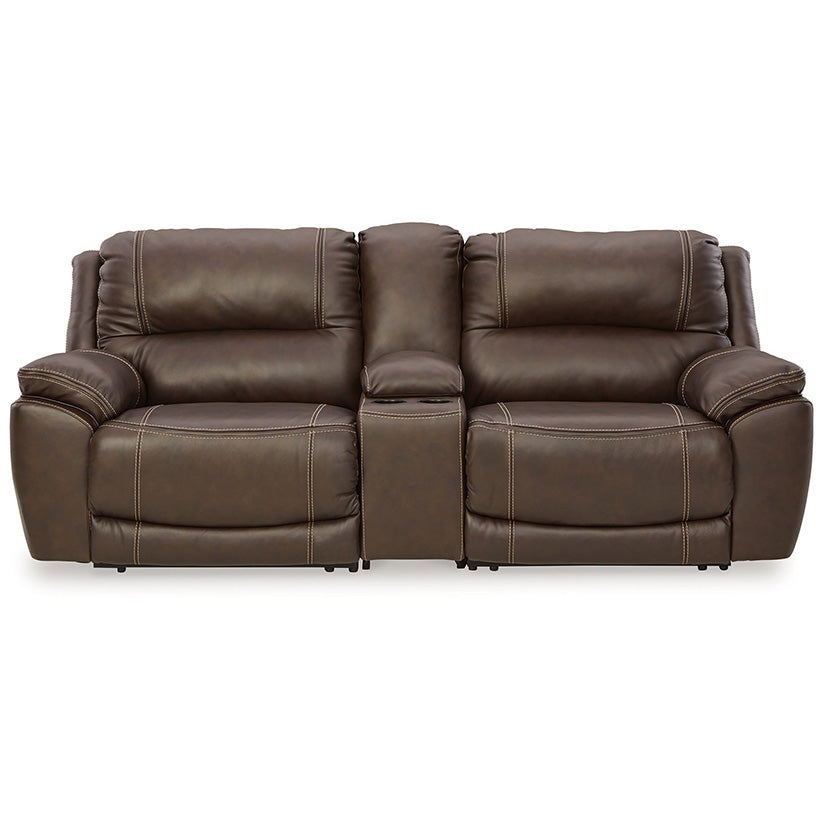 Dunleith - Chocolate - 3-Piece Power Reclining Loveseat With Console