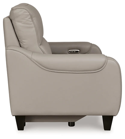 Mercomatic - Gray - Power Reclining Loveseat With Adj Headrest