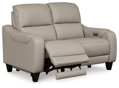 Mercomatic - Gray - Power Reclining Loveseat With Adj Headrest