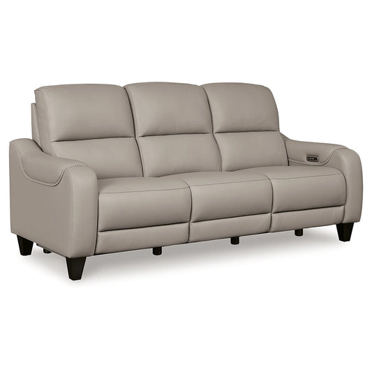 Mercomatic - Gray - Power Reclining Sofa With Adj Headrest