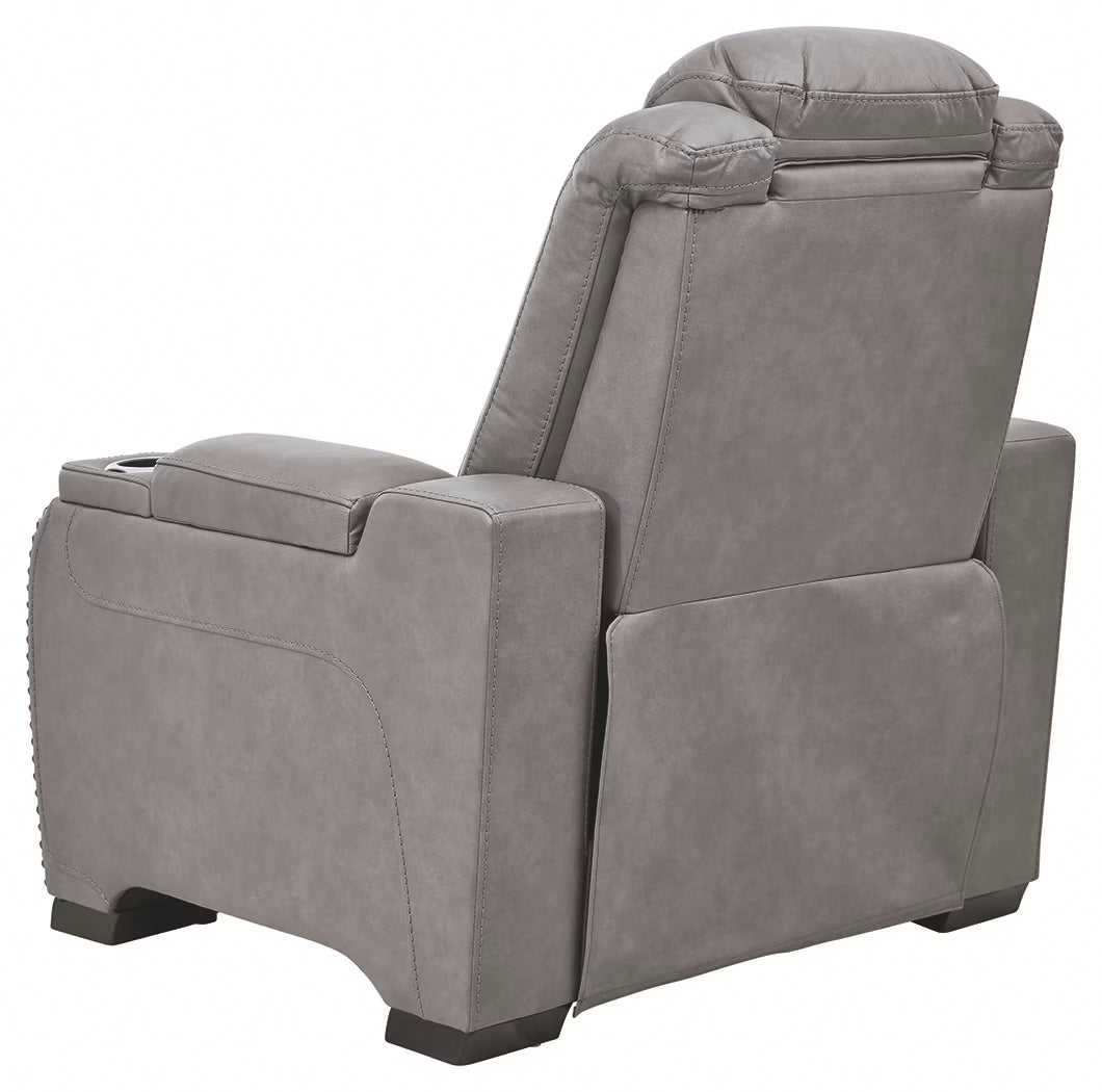 The Man-den - Gray - Pwr Recliner/Adj Headrest