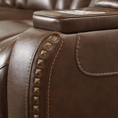 The Man-den - Mahogany - Pwr Recliner/Adj Headrest