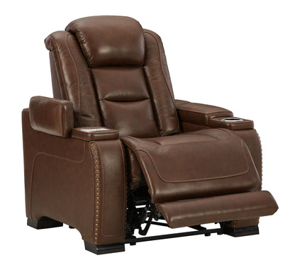 The Man-den - Mahogany - Pwr Recliner/Adj Headrest