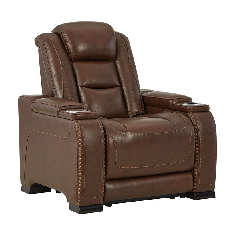 The Man-den - Mahogany - Pwr Recliner/Adj Headrest