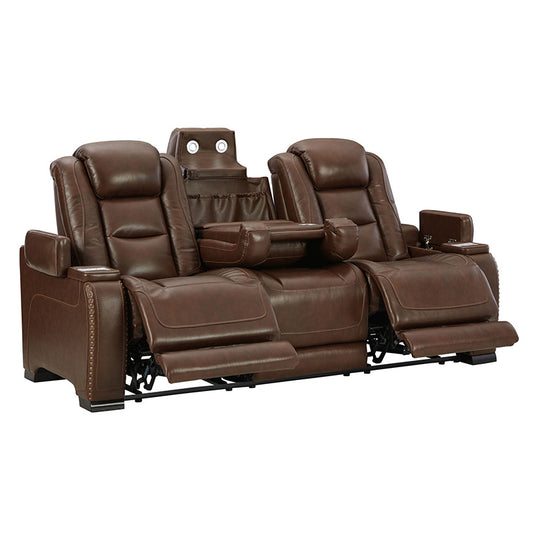 The Man-den - Mahogany - Pwr Rec Sofa With Adj Headrest