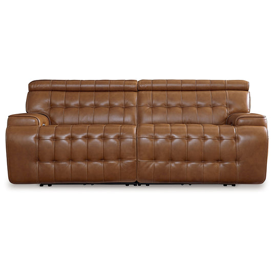 Temmpton - Chocolate - 2-Piece Power Reclining Sectional Loveseat