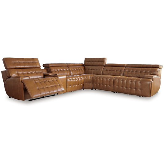 Temmpton - Chocolate - 6-Piece Power Reclining Sectional